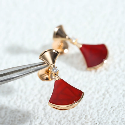 [CA]DREAM Carnelian PINK GOLD EARRINGS