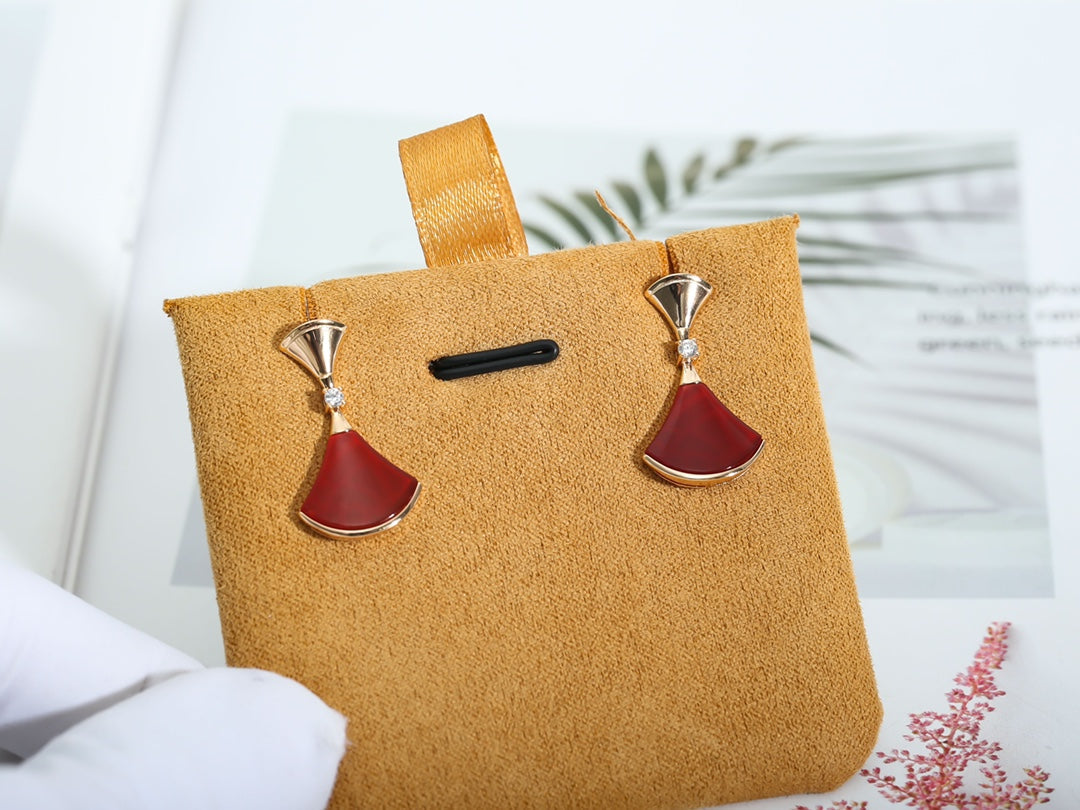 [CA]DREAM Carnelian PINK GOLD EARRINGS