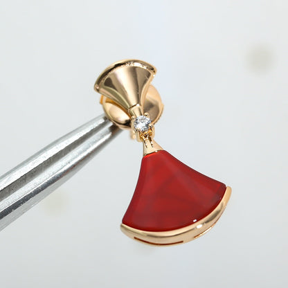 [CA]DREAM Carnelian PINK GOLD EARRINGS