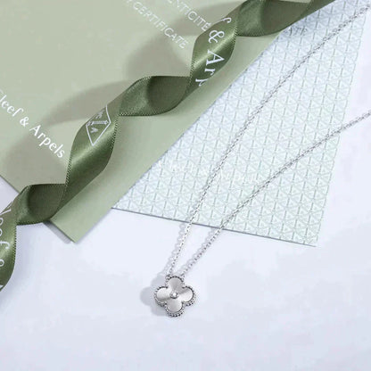 [CA]CLOVER  15MM DIAMOND LASER NECKLACE SILVER