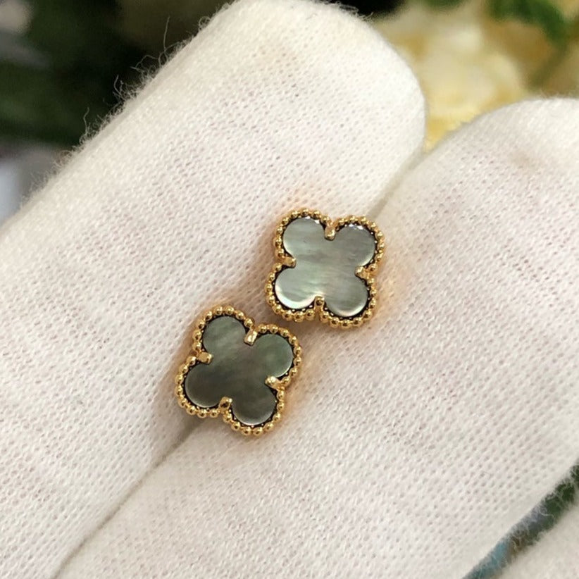 [CA]CLOVER MINI GOLD EARRINGS