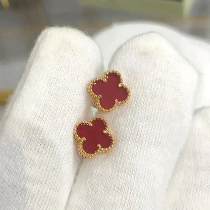 [CA]CLOVER MINI 9.5MM CARNELIAN EARRINGS