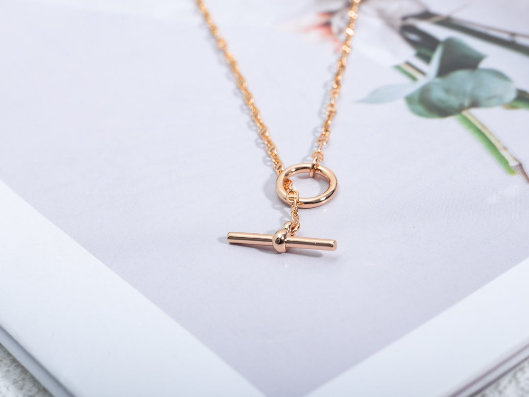 [CA]ECHAPPEE NECKLACE PINK GOLD