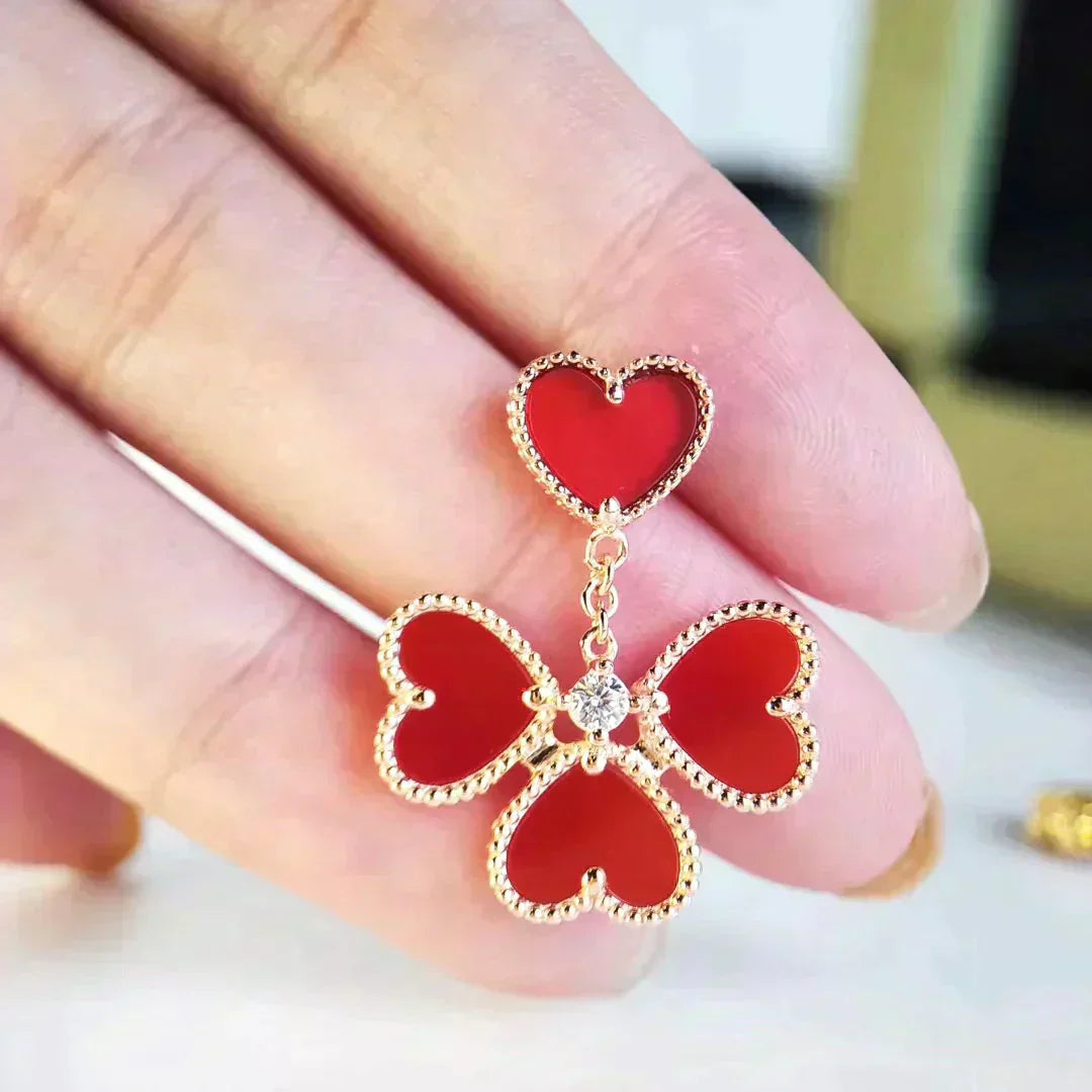 [CA]SWEET CLOVER CARNELIAN EARRINGS