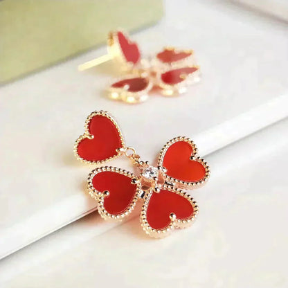 [CA]SWEET CLOVER CARNELIAN EARRINGS