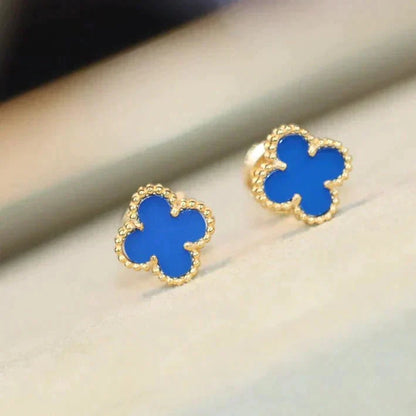 [CA]CLOVER MINI 9.5MM TURQUOISE EARRINGS