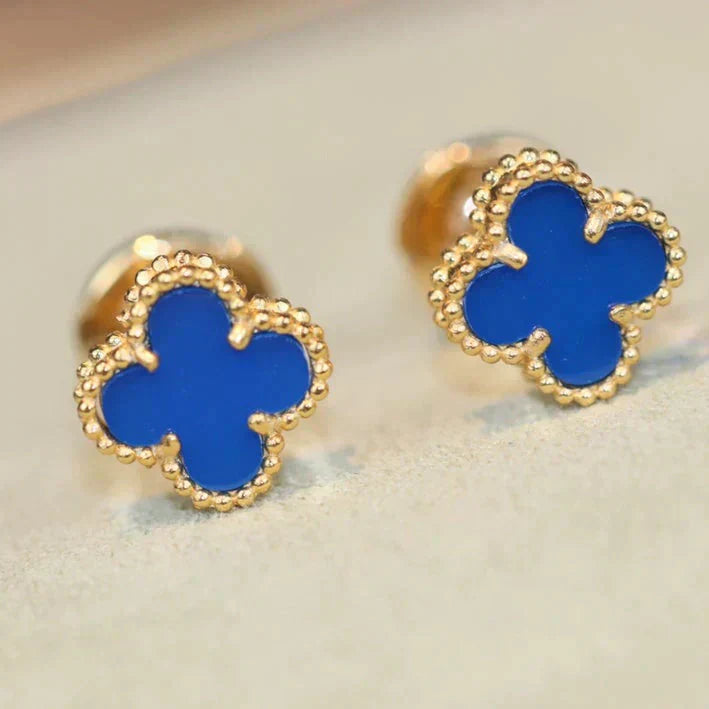 [CA]CLOVER MINI 9.5MM TURQUOISE EARRINGS