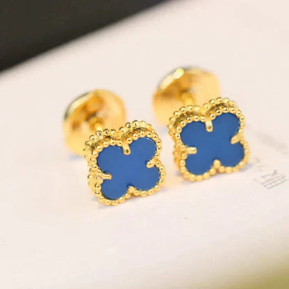 [CA]CLOVER MINI 9.5MM TURQUOISE EARRINGS