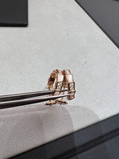 [CA]SERPENTI MOP PINK GOLD EARRINGS