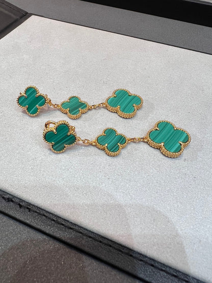 [CA]CLOVER MALACHITE 3 MOTIFS GOLD