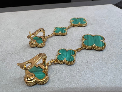 [CA]CLOVER MALACHITE 3 MOTIFS GOLD