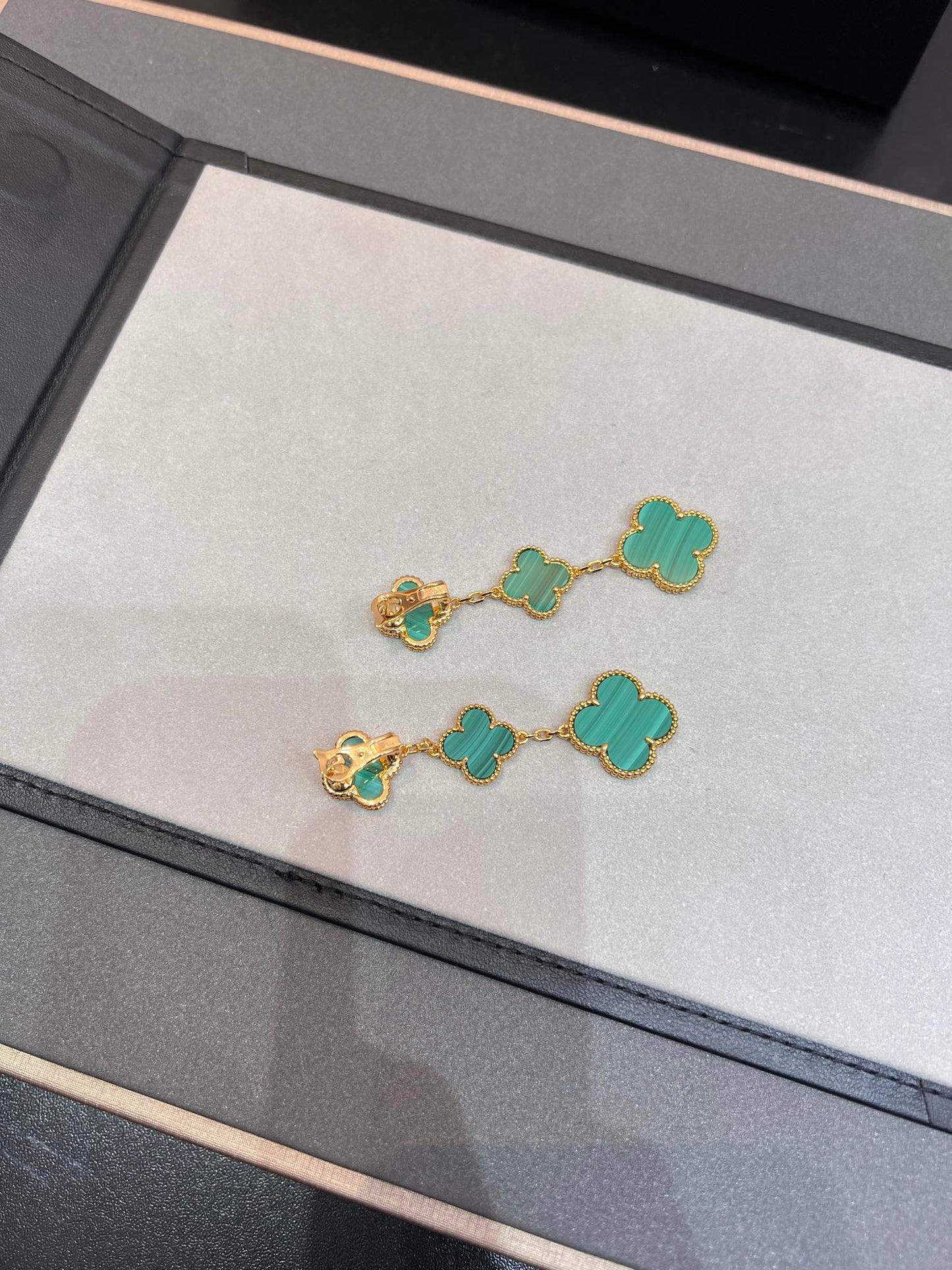 [CA]CLOVER MALACHITE 3 MOTIFS GOLD