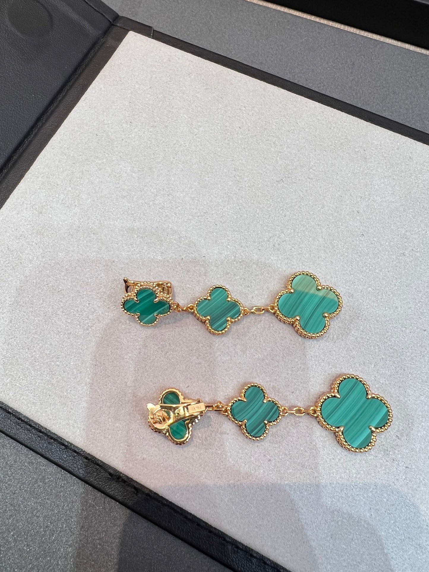 [CA]CLOVER MALACHITE 3 MOTIFS GOLD