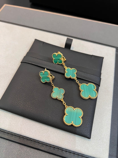 [CA]CLOVER MALACHITE 3 MOTIFS GOLD