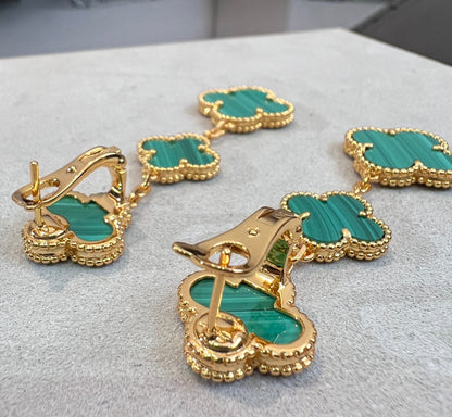 [CA]CLOVER MALACHITE 3 MOTIFS GOLD