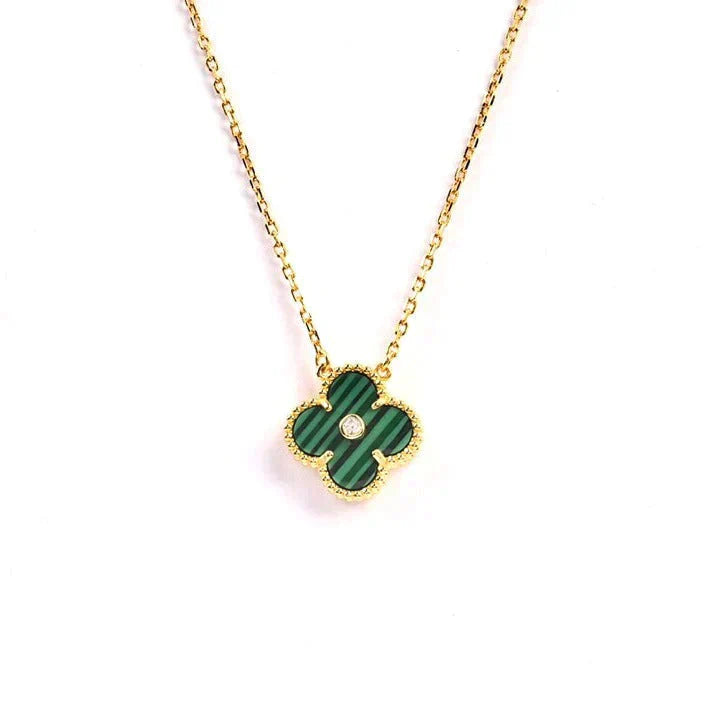 [CA]CLOVER 15MM DIAMOND TURQUOISE NECKLACE