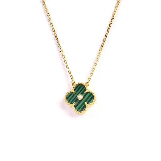 [CA]CLOVER 15MM DIAMOND TURQUOISE NECKLACE