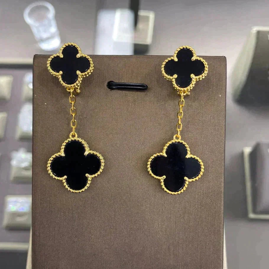 [CA]CLOVER 2 MOTIFS  EARRINGS (MULTIPLE CHOICESC