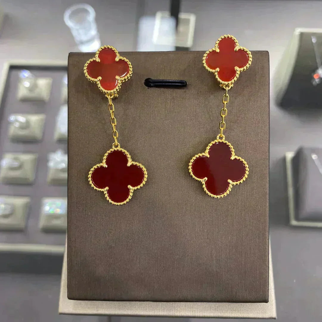 [CA]CLOVER 2 MOTIFS  EARRINGS (MULTIPLE CHOICESC