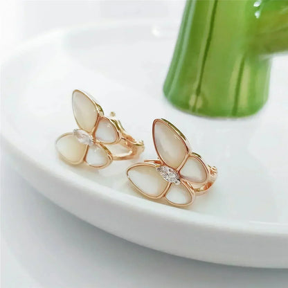 [CA]BUTTERFLY MOP DIAMOND EARRINGS