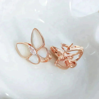 [CA]BUTTERFLY MOP DIAMOND EARRINGS