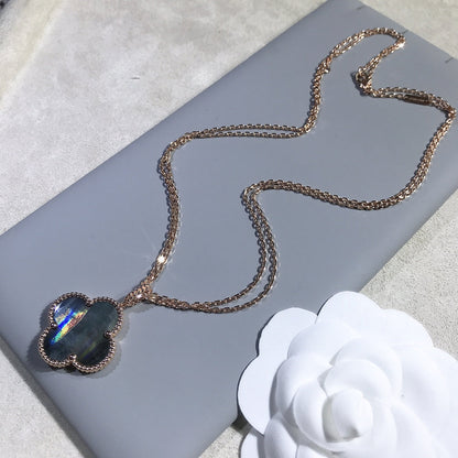 [CA]CLOVER 25MM GOLD DARK MOP BIG CLOVER NECKLACE