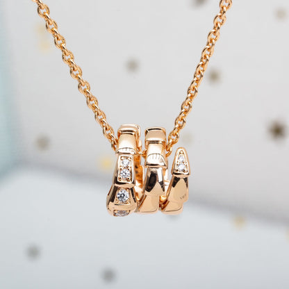 [CA]SERPENTI PINK GOLD NECKLACE DIAMOND