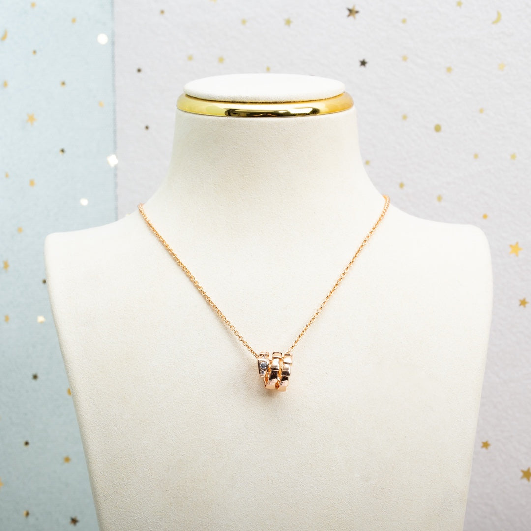 [CA]SERPENTI PINK GOLD NECKLACE DIAMOND