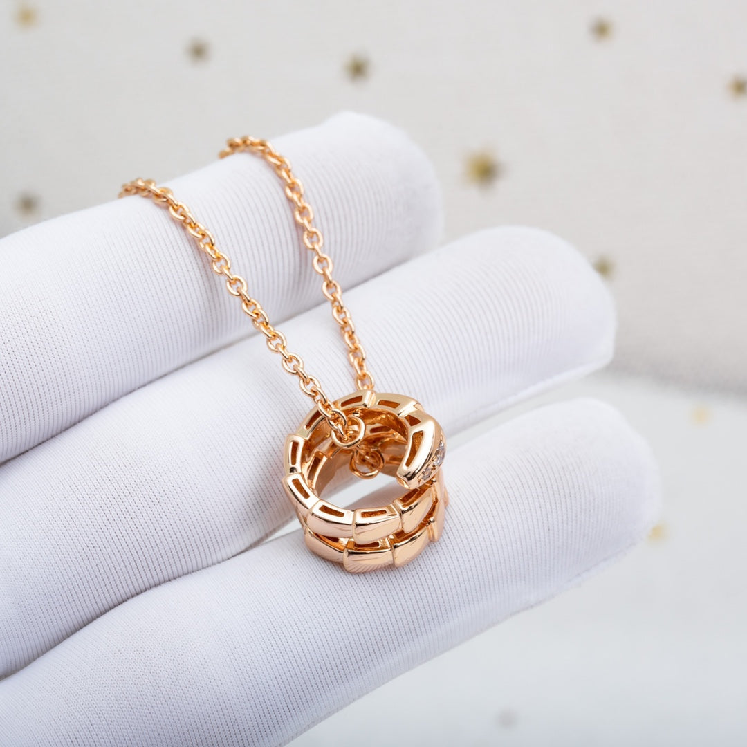 [CA]SERPENTI PINK GOLD NECKLACE DIAMOND