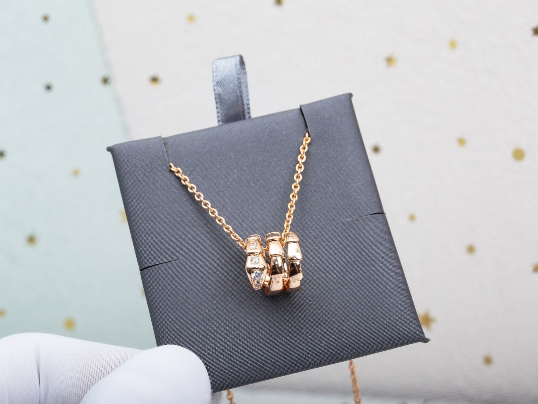 [CA]SERPENTI PINK GOLD NECKLACE DIAMOND