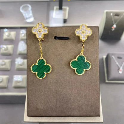 [CA]CLOVER  2 MOTIFS  DIAMOND  EARRINGS (MULTIPLE CHOICESç´