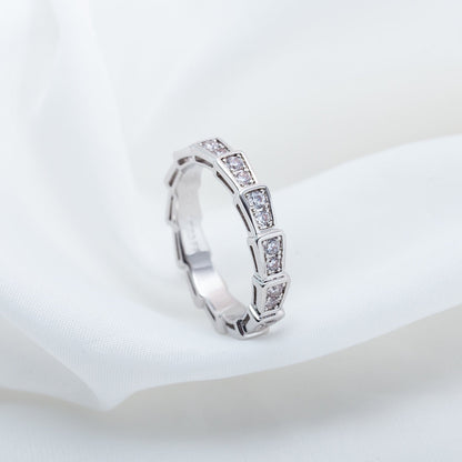 [CA]SERPENTI RING SILVER DIAMOND PAVED 3MM