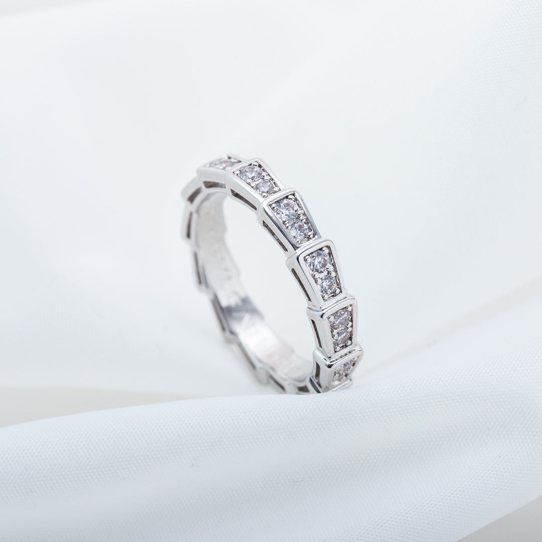 [CA]SERPENTI RING SILVER DIAMOND PAVED 3MM