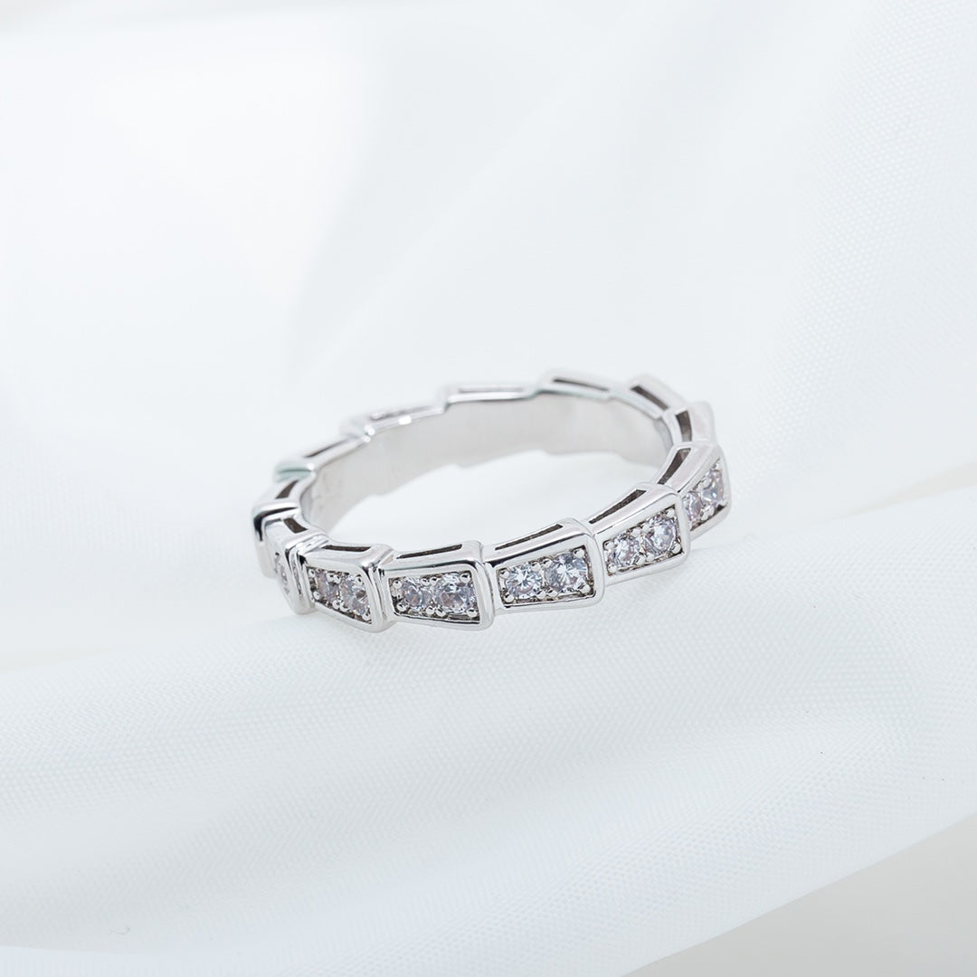 [CA]SERPENTI RING SILVER DIAMOND PAVED 3MM