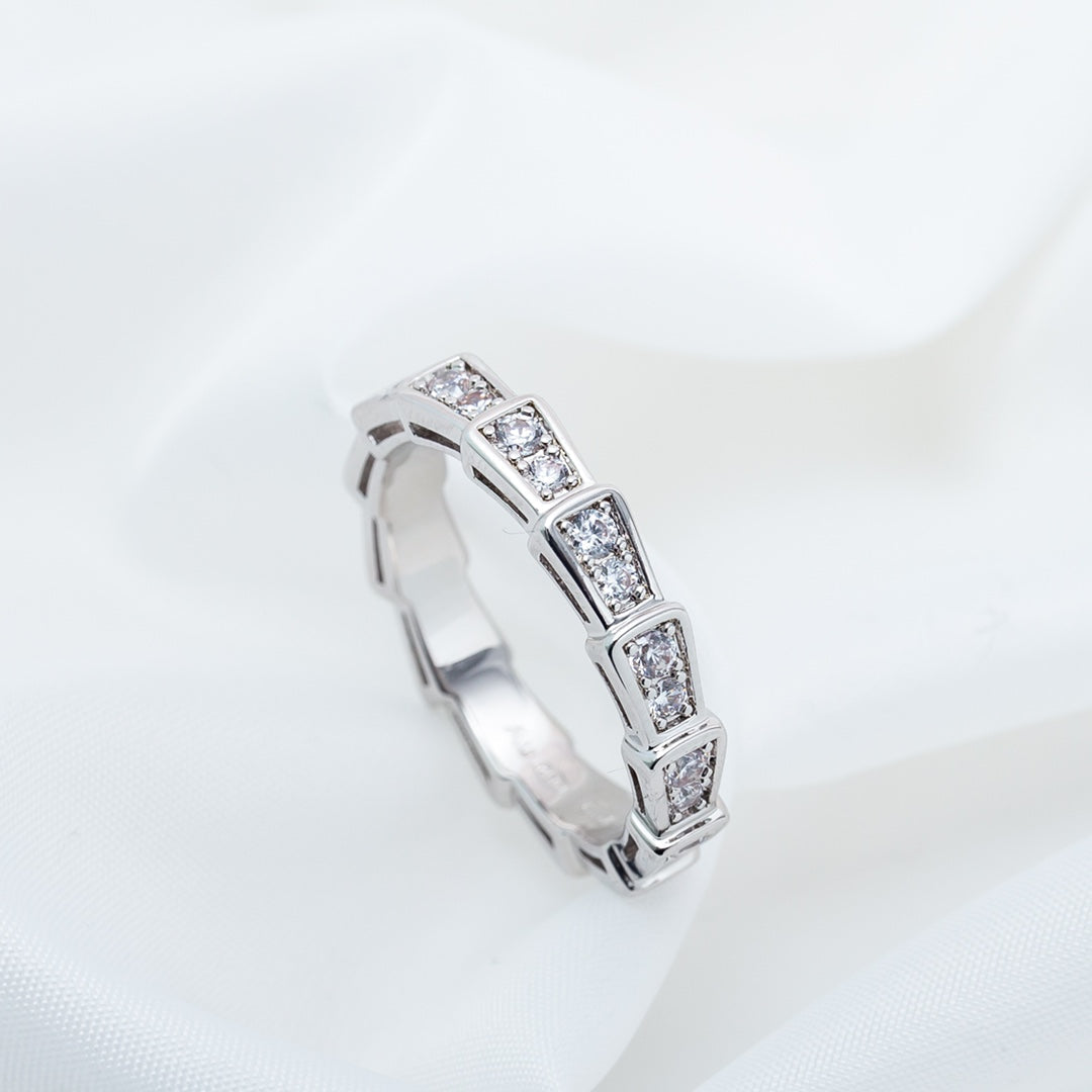 [CA]SERPENTI RING SILVER DIAMOND PAVED 3MM