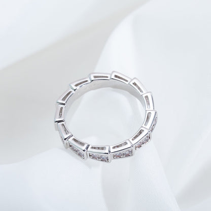 [CA]SERPENTI RING SILVER DIAMOND PAVED 3MM