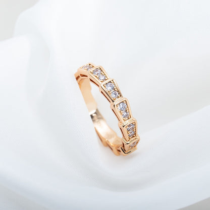 [CA]SERPENTI RING PINK GOLD DIAMOND PAVED 3MM