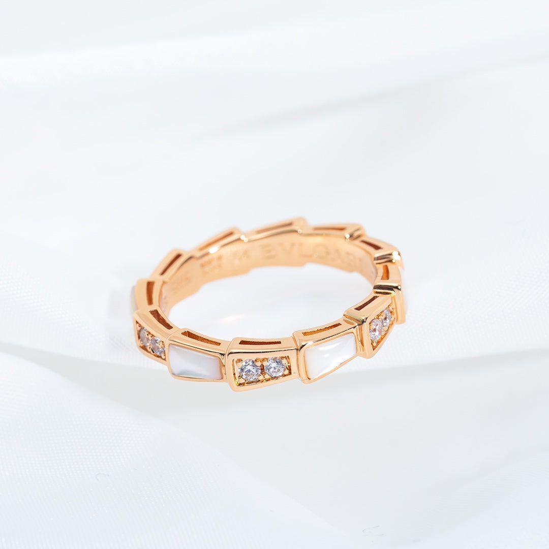 [CA]SERPENTI RING PINK GOLD DIAMOND MOP 3MM