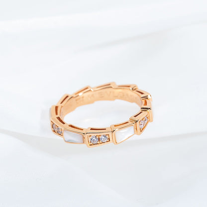 [CA]SERPENTI RING PINK GOLD DIAMOND MOP 3MM