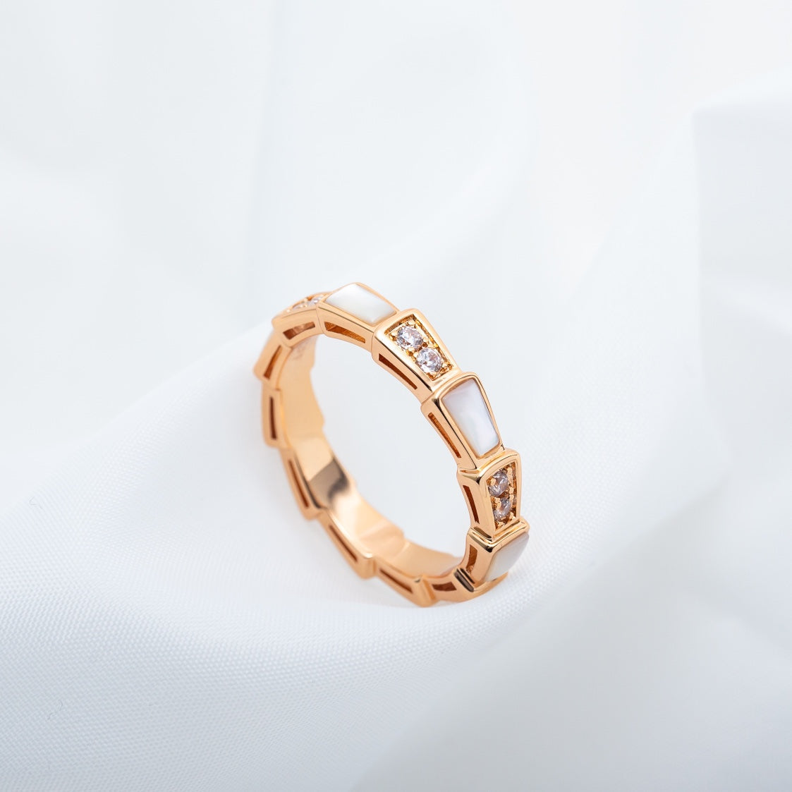 [CA]SERPENTI RING PINK GOLD DIAMOND MOP 3MM