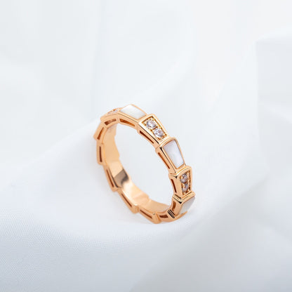 [CA]SERPENTI RING PINK GOLD DIAMOND MOP 3MM