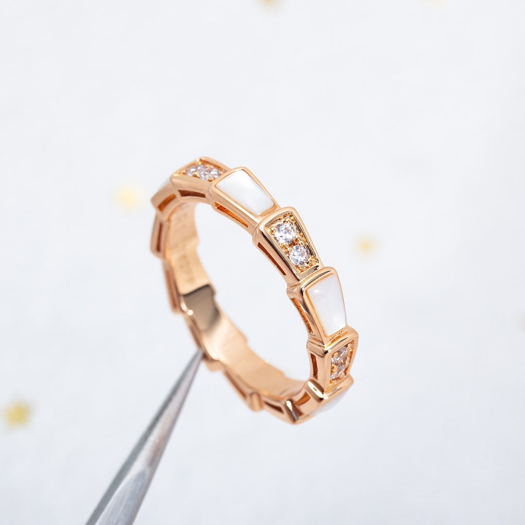 [CA]SERPENTI RING PINK GOLD DIAMOND MOP 3MM