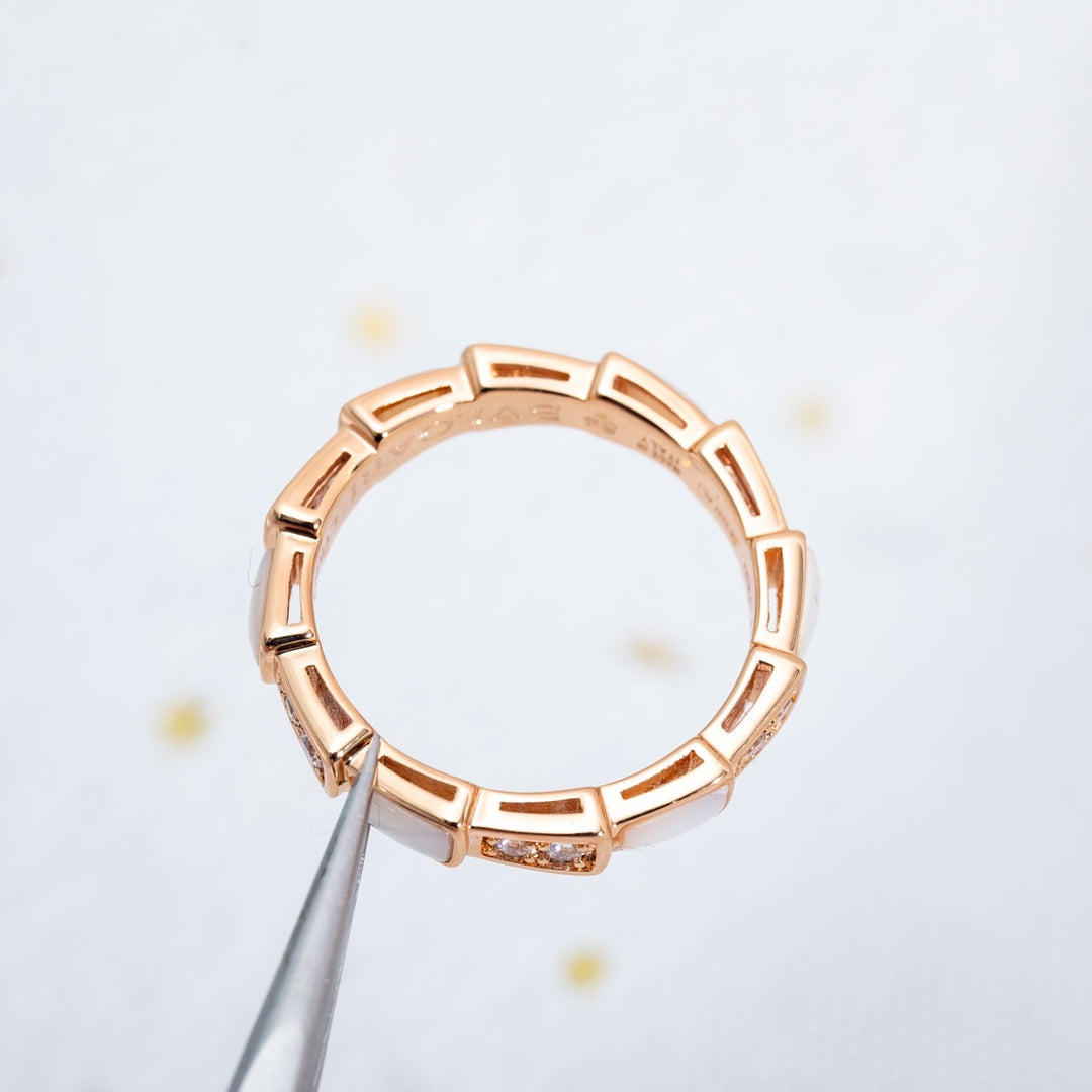 [CA]SERPENTI RING PINK GOLD DIAMOND MOP 3MM