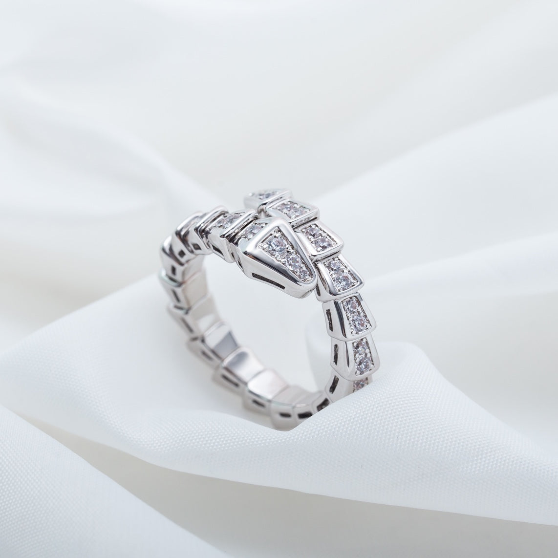 [CA]SERPENTI RING SILVER DIAMOND PAVED 4MM