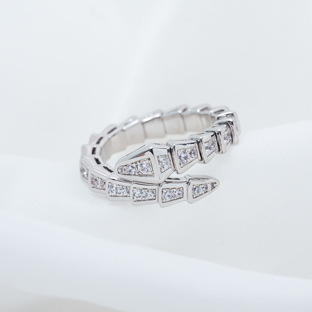 [CA]SERPENTI RING SILVER DIAMOND PAVED 4MM