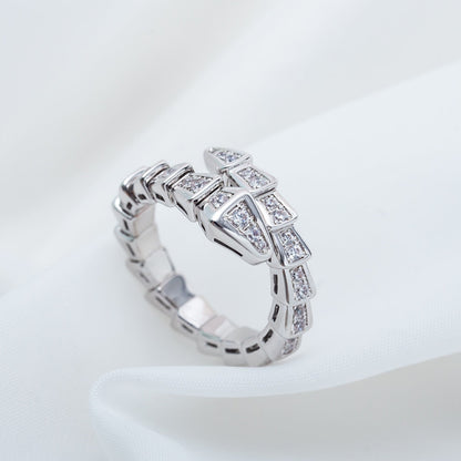 [CA]SERPENTI RING SILVER DIAMOND PAVED 4MM