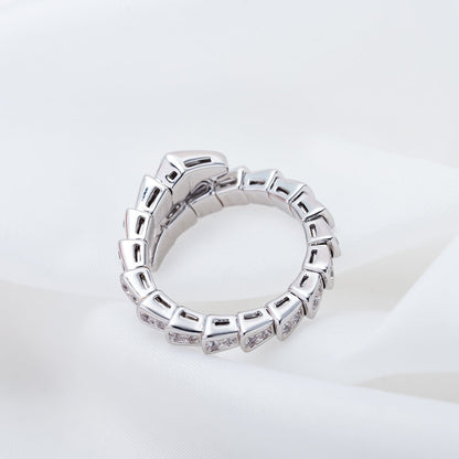 [CA]SERPENTI RING SILVER DIAMOND PAVED 4MM