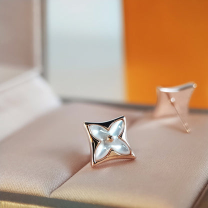 [CA]STAR MOP PINK GOLD EARRINGS