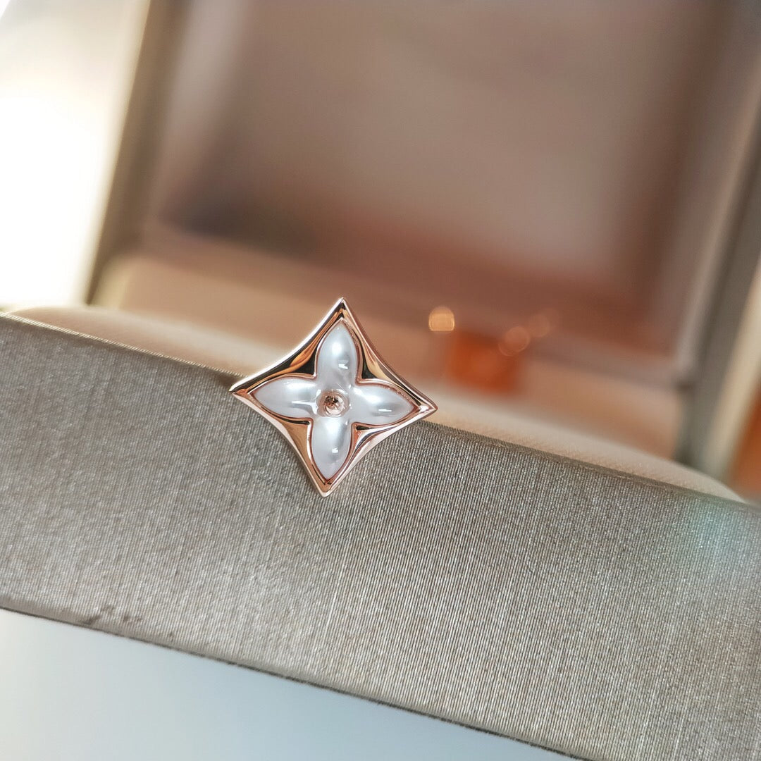 [CA]STAR MOP PINK GOLD EARRINGS