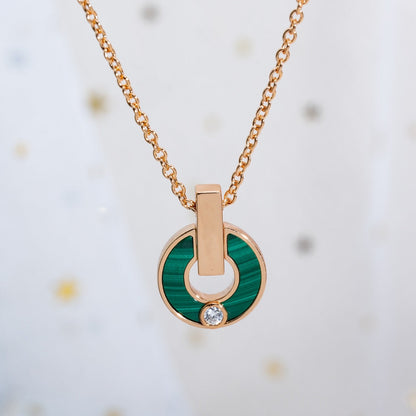 [CA]GARI NECKLACE PINK GOLD MALACHITE